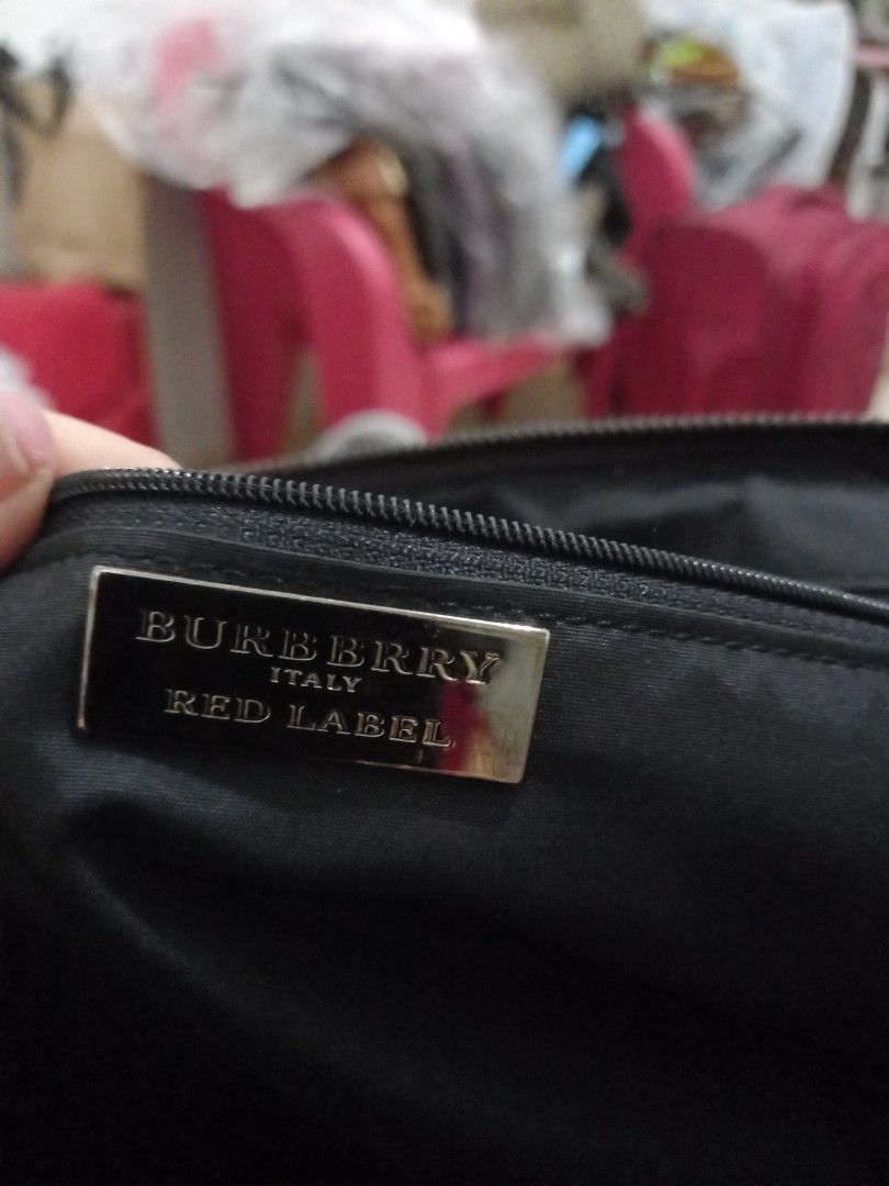 Burberry red shop label