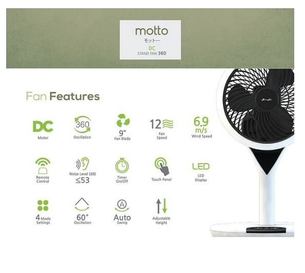 Alpha DC 2 IN1 STAND FAN 360 (12 Speeds Inverter DC Stand Fan ...
