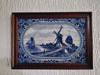 RARE Antique Hand Painted Tile Delft Blauw,Made in Holland.