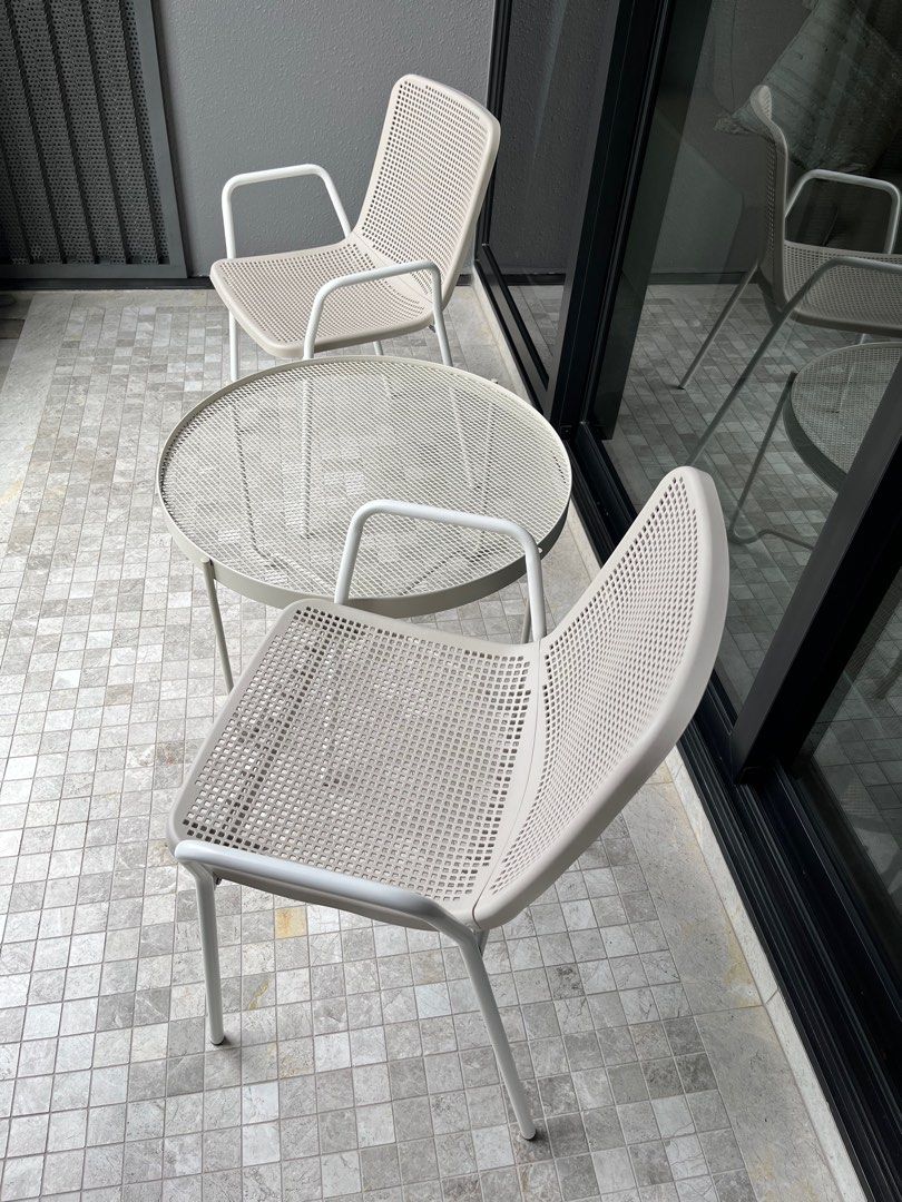 As New Outdoor Balcony IKEA table and chairs, Furniture & Home Living