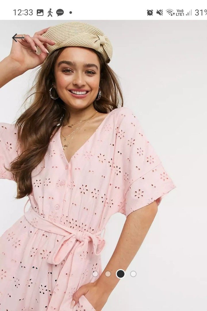 Playsuit Asos Pink Gingham Dress HOLLISTER Hollister Twist Bust