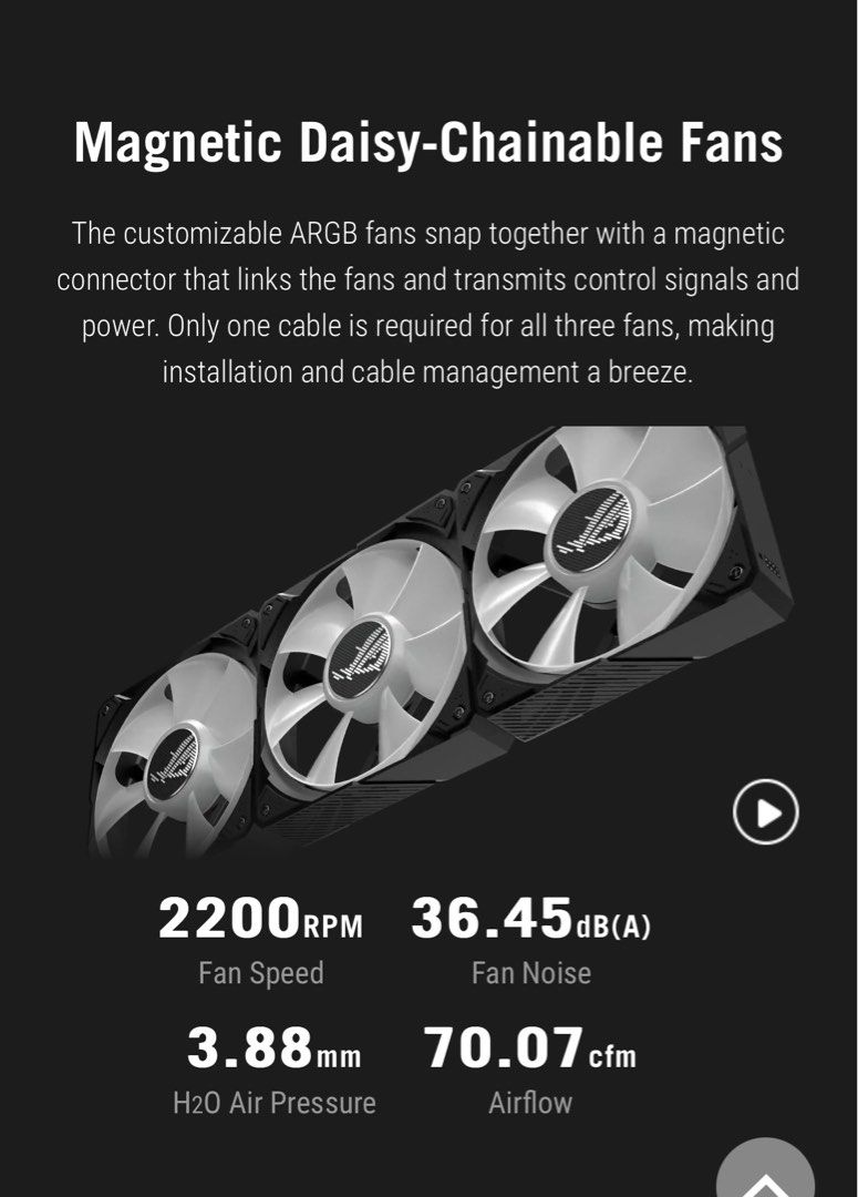 Asus ARGB 120 Daisy chain Fan, Computers & Tech, Parts & Accessories