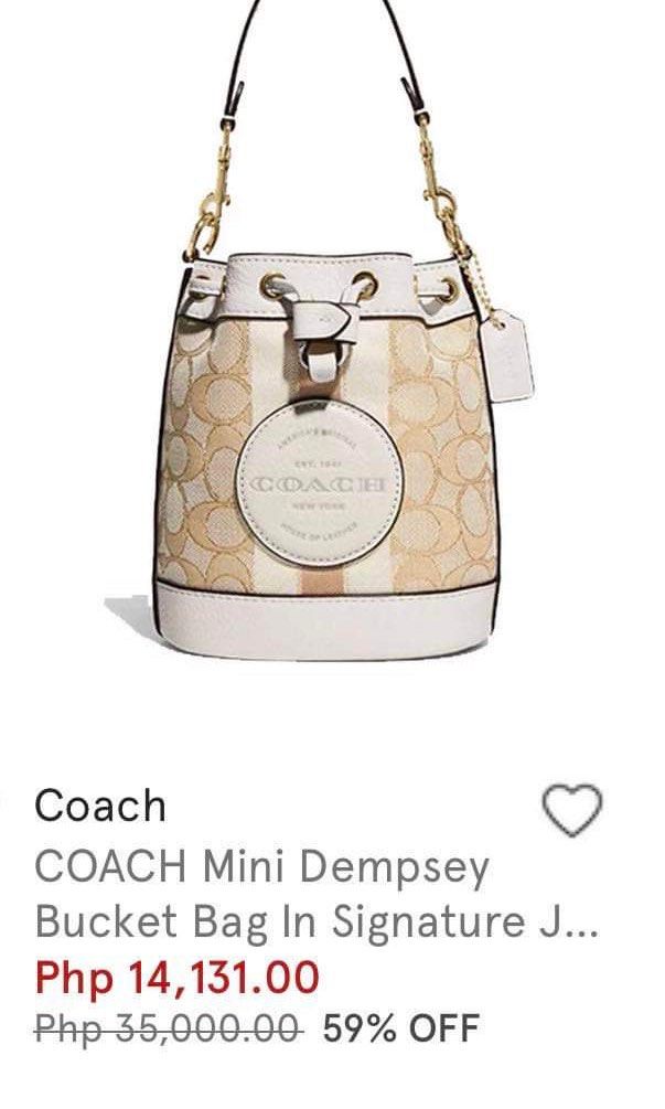 Authentic Coach Mini Dempsey Bag (Category: Luxury Bags & Wallets) located in Paranaque City. Submitted by vanillameow (Listing ID 1234462537, Image 3). Description: Authentic! Bought from Zalora app. Already out of stock. Original Price 35,000. Selling for 18k Only! With zalora receipt..