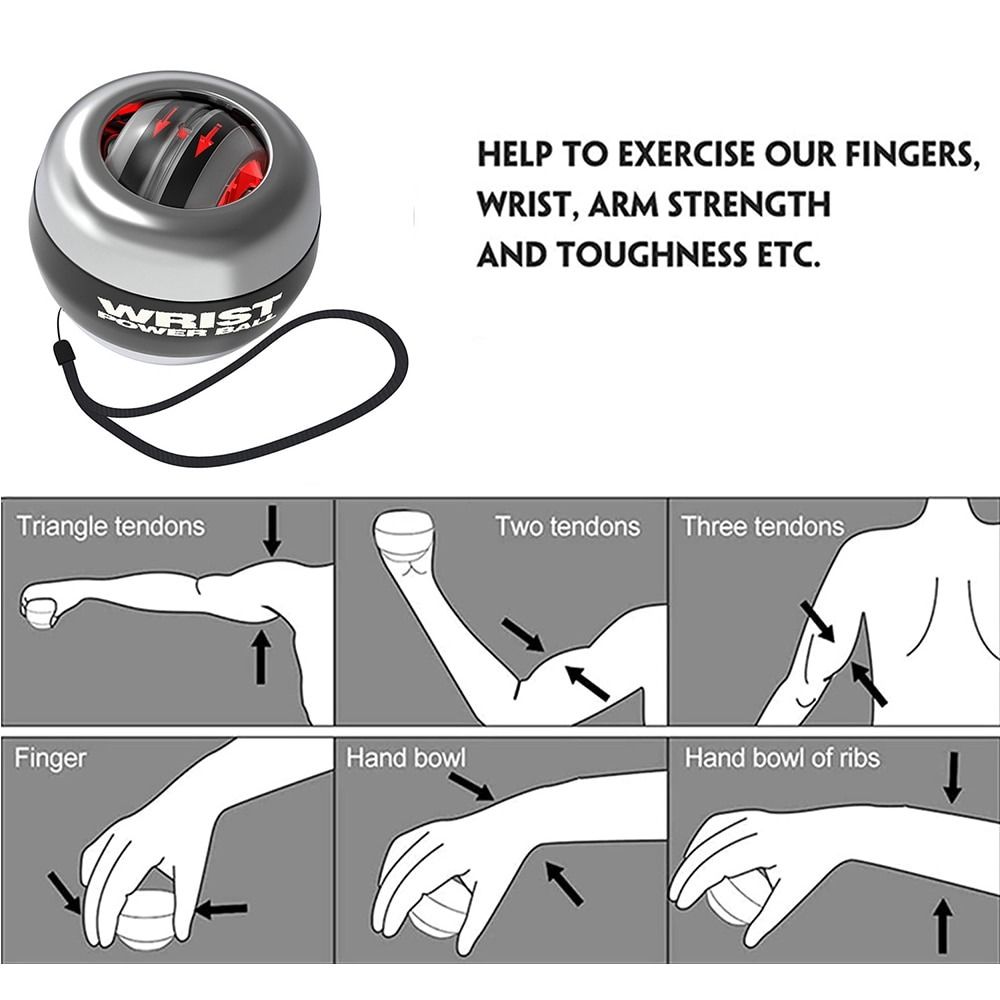 thumbnail image 2 of Jaimooiy Auto-Start Wrist Trainer Ball Gyro Ball Exercise 2 of 14