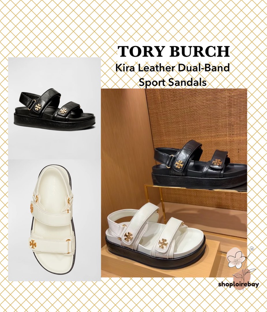 BEST PRICE Tory Burch sandals Kira leather dual band sports