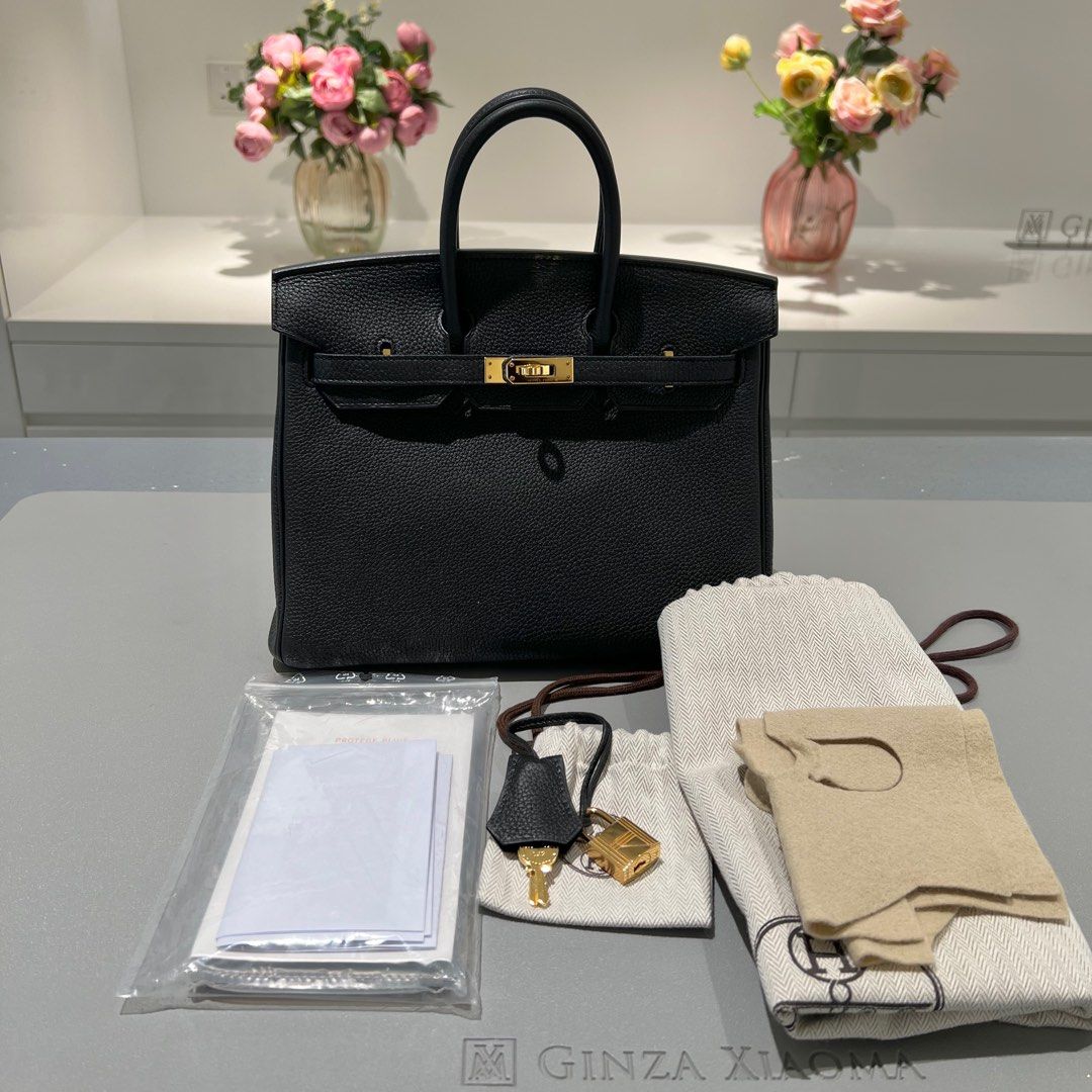 Ginza Xiaoma - Birkin 25 in Etoupe Togo leather with Gold