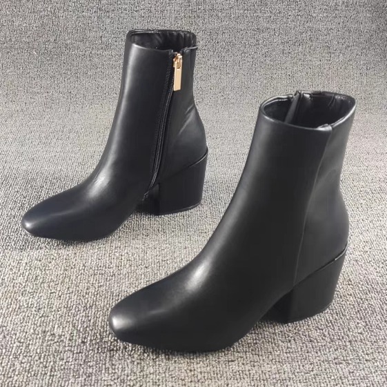Black Ankle Boots PU Leather Women s Fashion Footwear Boots on