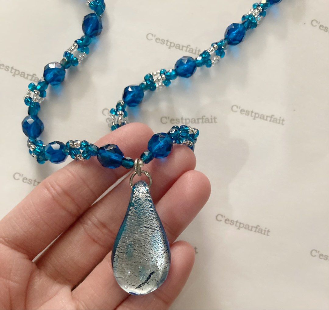 Arete - Amazonite and Blue Crystal Necklace – Sharon O'Day Collection
