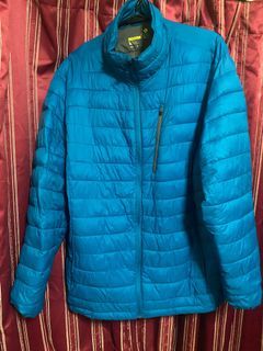 Blue winter puffer jacket packable