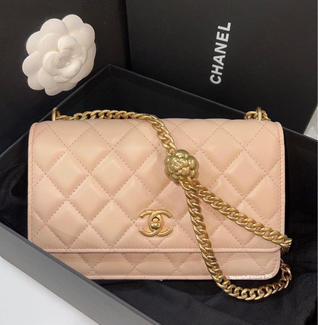 Chanel 22K Pink Lambskin Hobo Bag GHW, Luxury, Bags & Wallets on Carousell