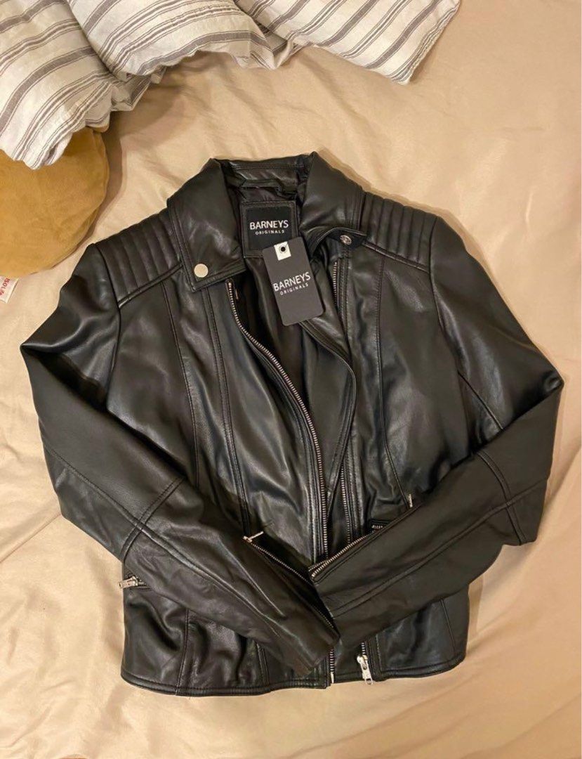 Barney's Originals Leather Biker Jacket | ASOS