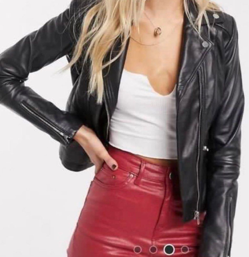 Barneys Originals Plus Barney's Originals Plus Belina Real Leather Jacket  In Black | ModeSens