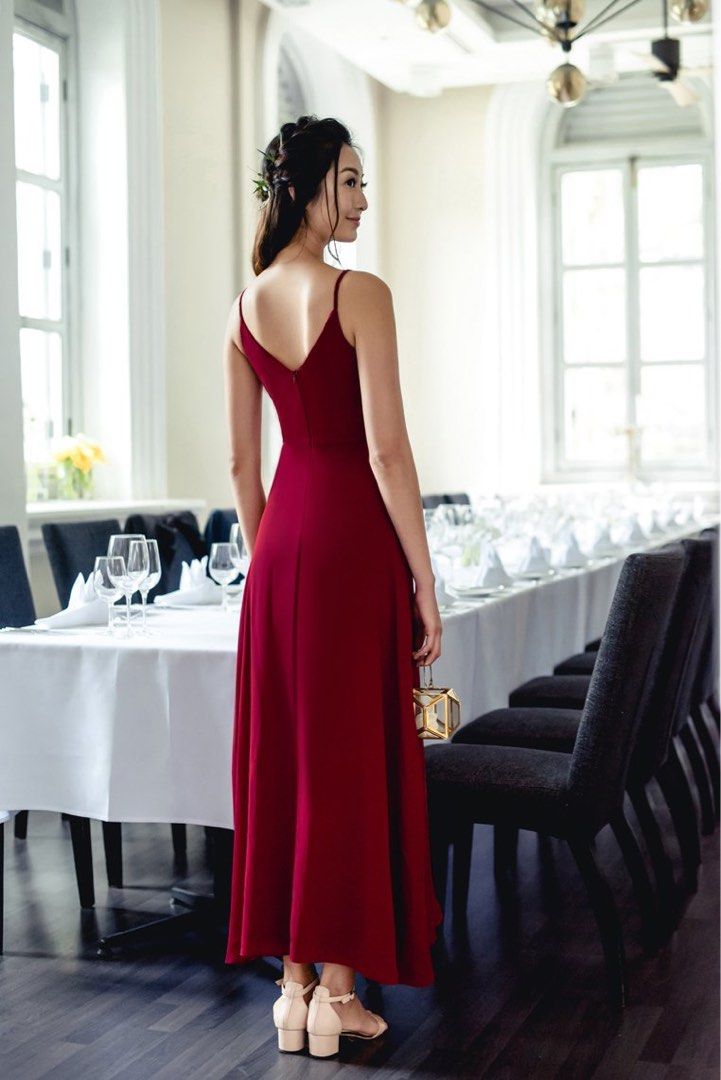 Maroon wedding hotsell guest outfit