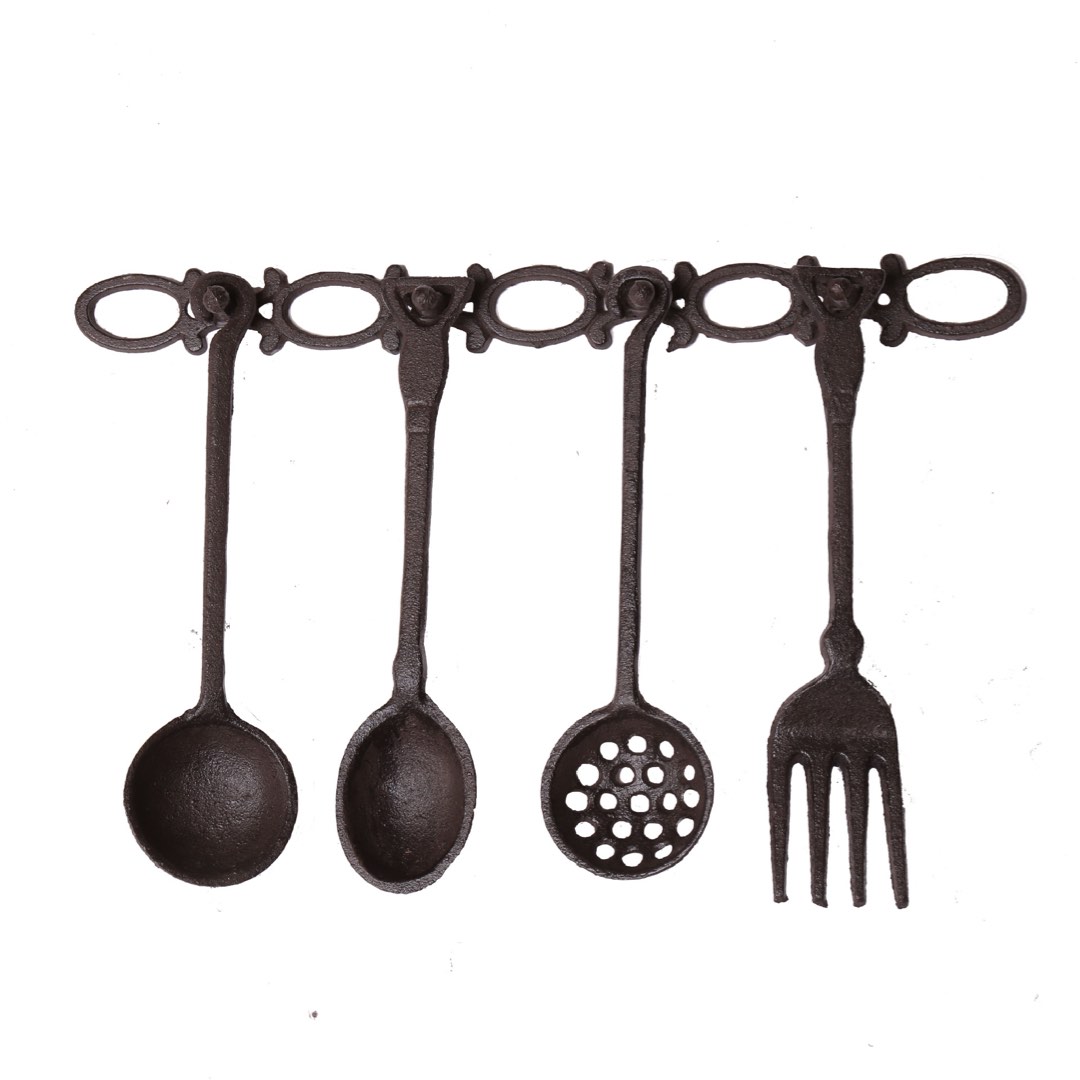 Cast iron kitchen utensil wall decor, Furniture & Home Living, Home