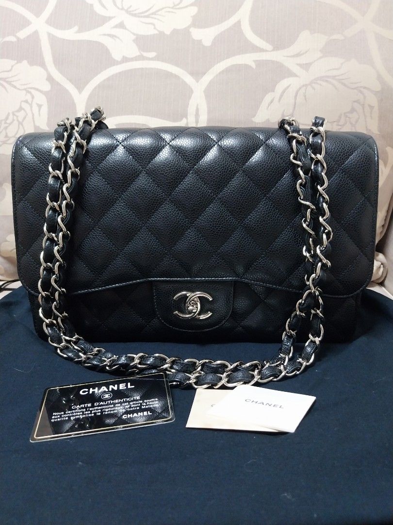 Pending) Chanel CF Single Jumbo in Black Cavier leather, Luxury, Bags &  Wallets on Carousell