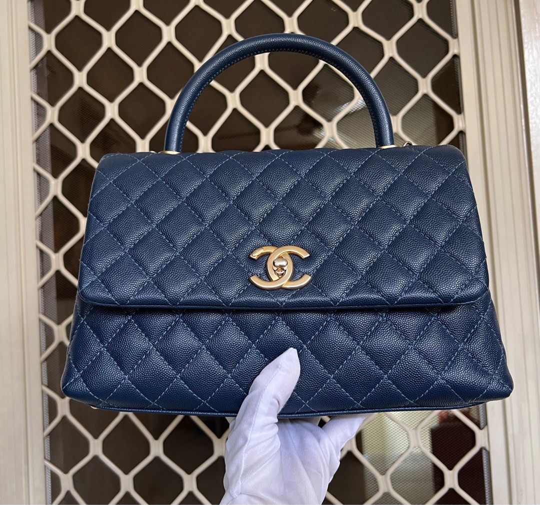 Chanel coco handle blue caviar ghw # 25, Luxury, Bags & Wallets on Carousell