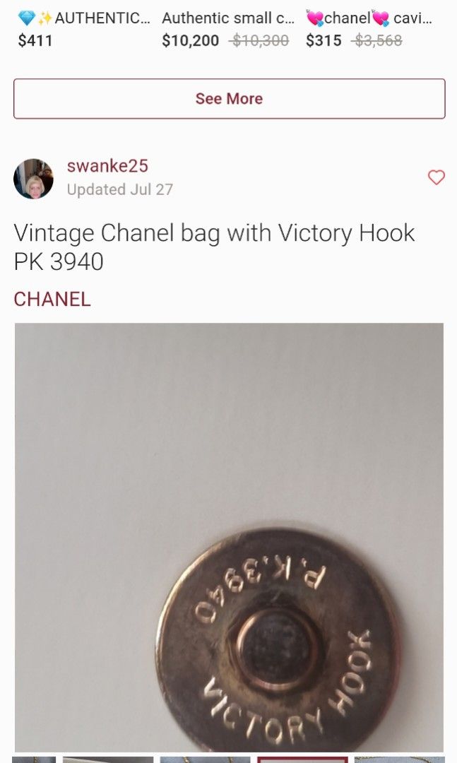 Chanel double flap victory hook