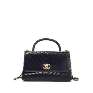 Chanel Medium Chevron Coco Handle Flap Bag with Top Handle - Series 23