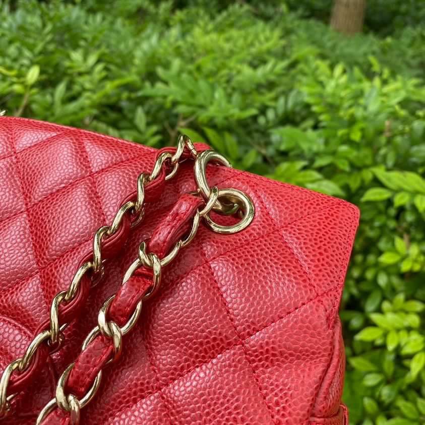 Chanel Vintage - Caviar Petit Timeless Shopping Tote Bag - Red