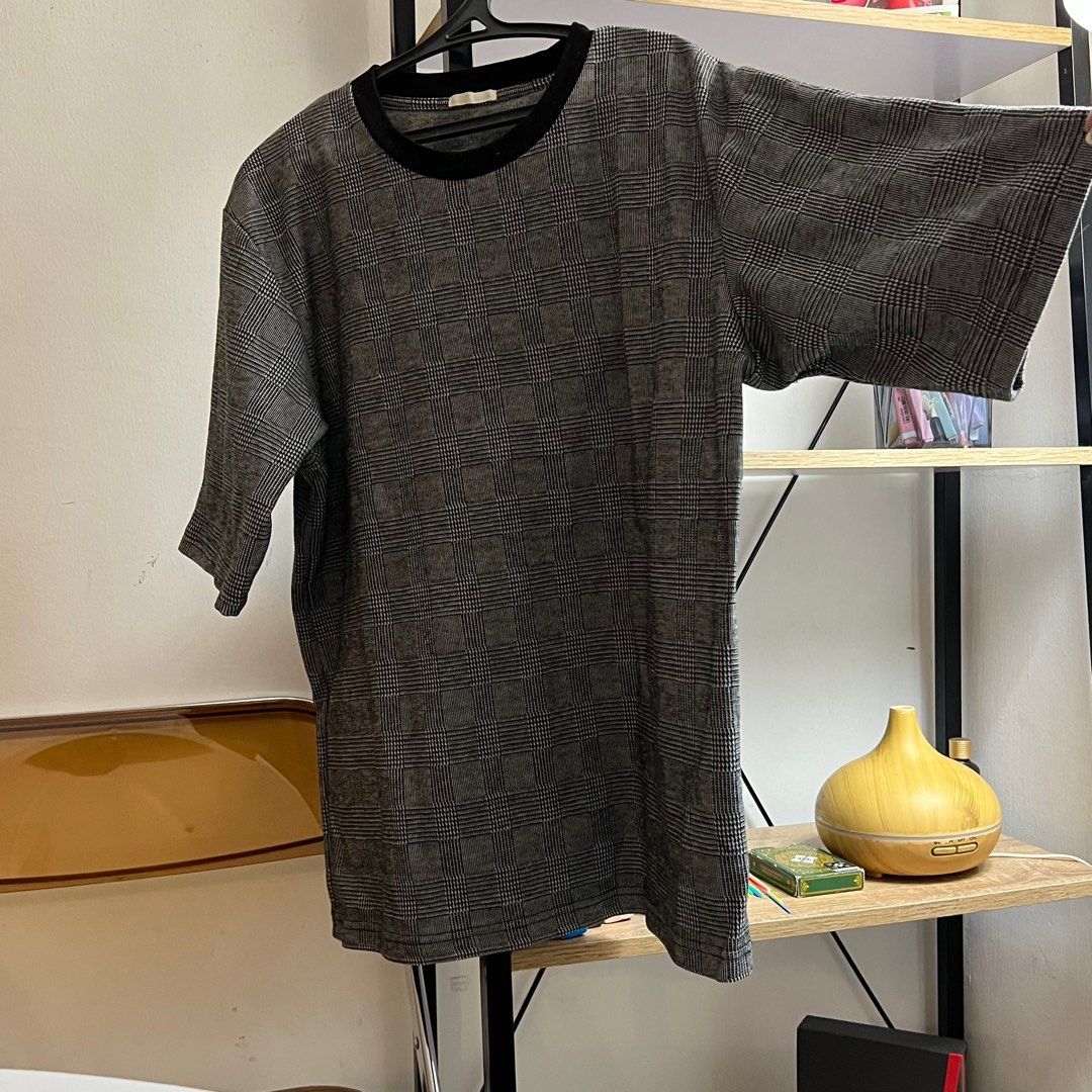 Checkered Black and White Boxy Fit Shirt on Carousell