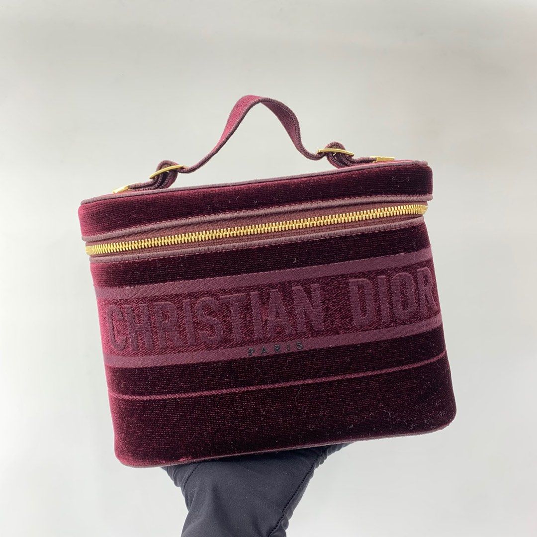 DISCOUNTED DIOR TRAVEL VELVET LADIES VANITY CASE HAND BAG 237016388
