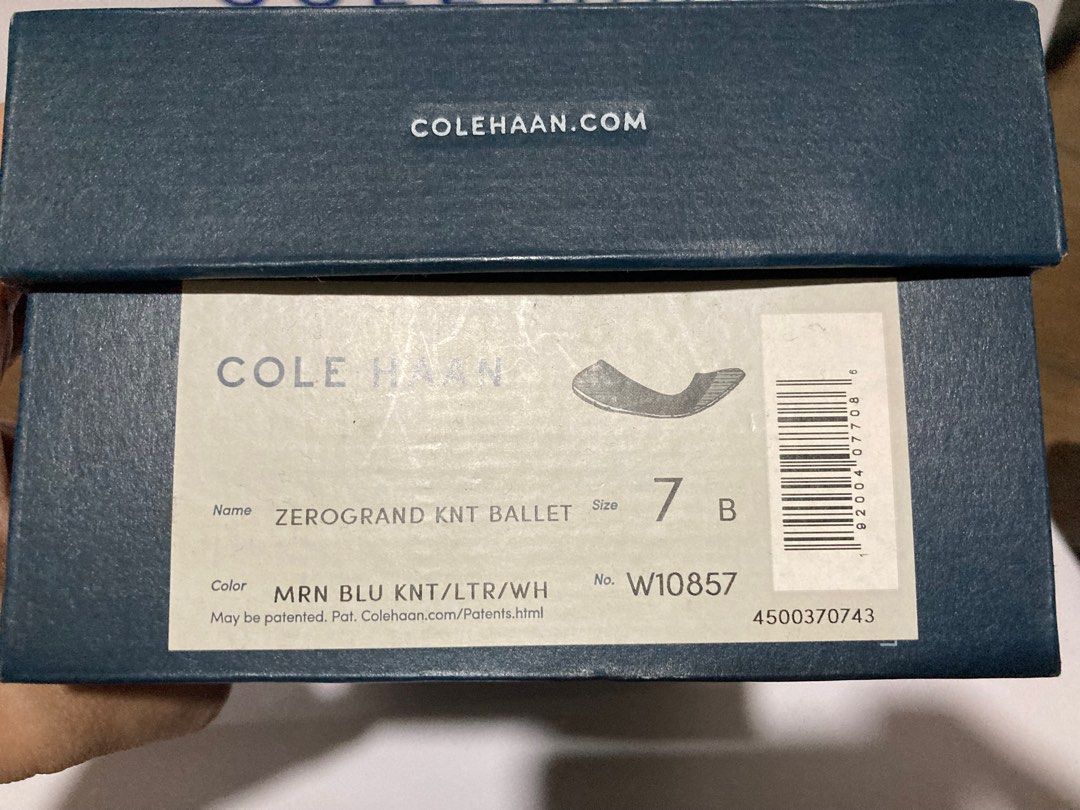 Cole Haan Zerogrand Knit Ballet Flats (Category: Flats & Sandals) located in Pasig City. Submitted by jillybean16 (Listing ID 1234555971, Image 3). Description: EUC Blue knit with white sole Size is indicated on the box. Best fits size 6.5. RFS: Decluttering MOP: BPI Shipping is to be shouldered by the buyer .