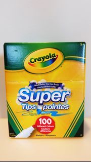 Crayola Super Tips Washable Markers - 100 Count / 100s from the US & Canada WITH 1 FREE BIC PENS 8IN1 PACK
