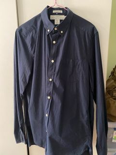 Dark blue long sleeves formal shirt