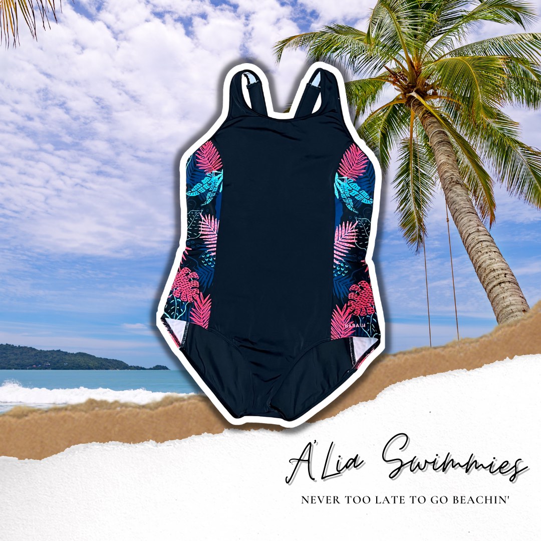 DECATHLON 1piece Swimsuit Fern Black on Carousell