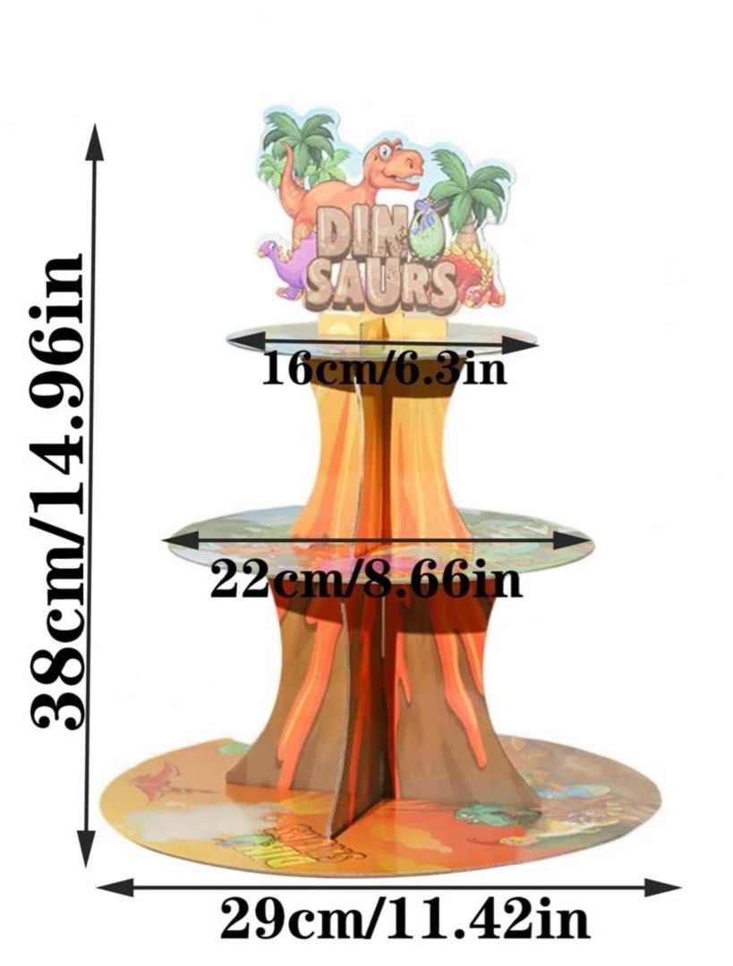 Dinosaur Cupcake stand, Hobbies & Toys, Stationery & Craft, Occasions