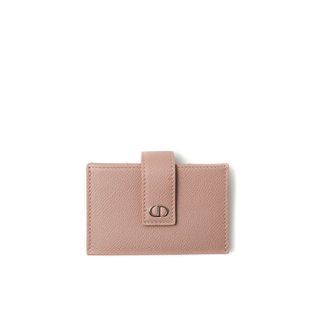 Dior Card Holder Wallet in Grained Calfskin Blush Nude