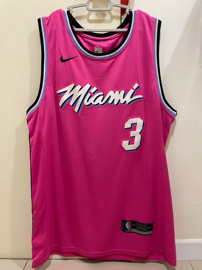NBA Miami Heat Jersey,Miami Heat Jersey NBA,Men NBA Miami Heat 3 Wade Pink  Jersey-2019