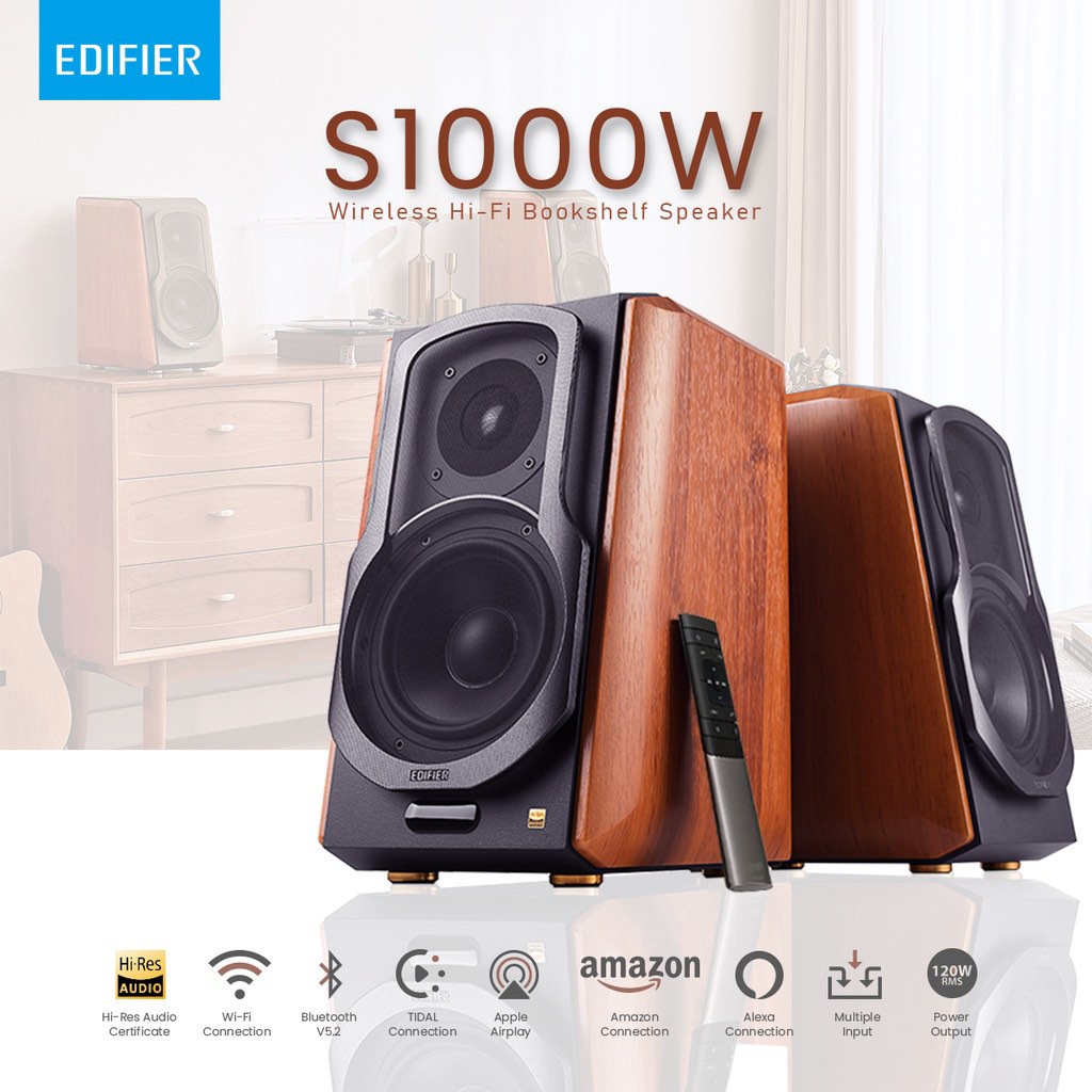 Edifier s1000w Wireless Hifi Bookshelf speakers rm1249, Audio
