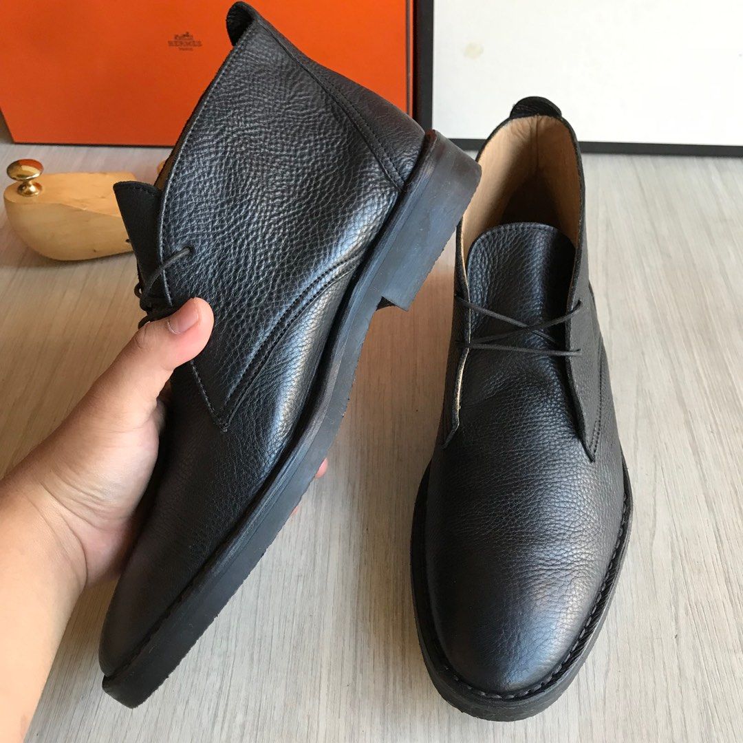 Ermenegildo Zegna Authentic Ankle Boots Black Leather size 42