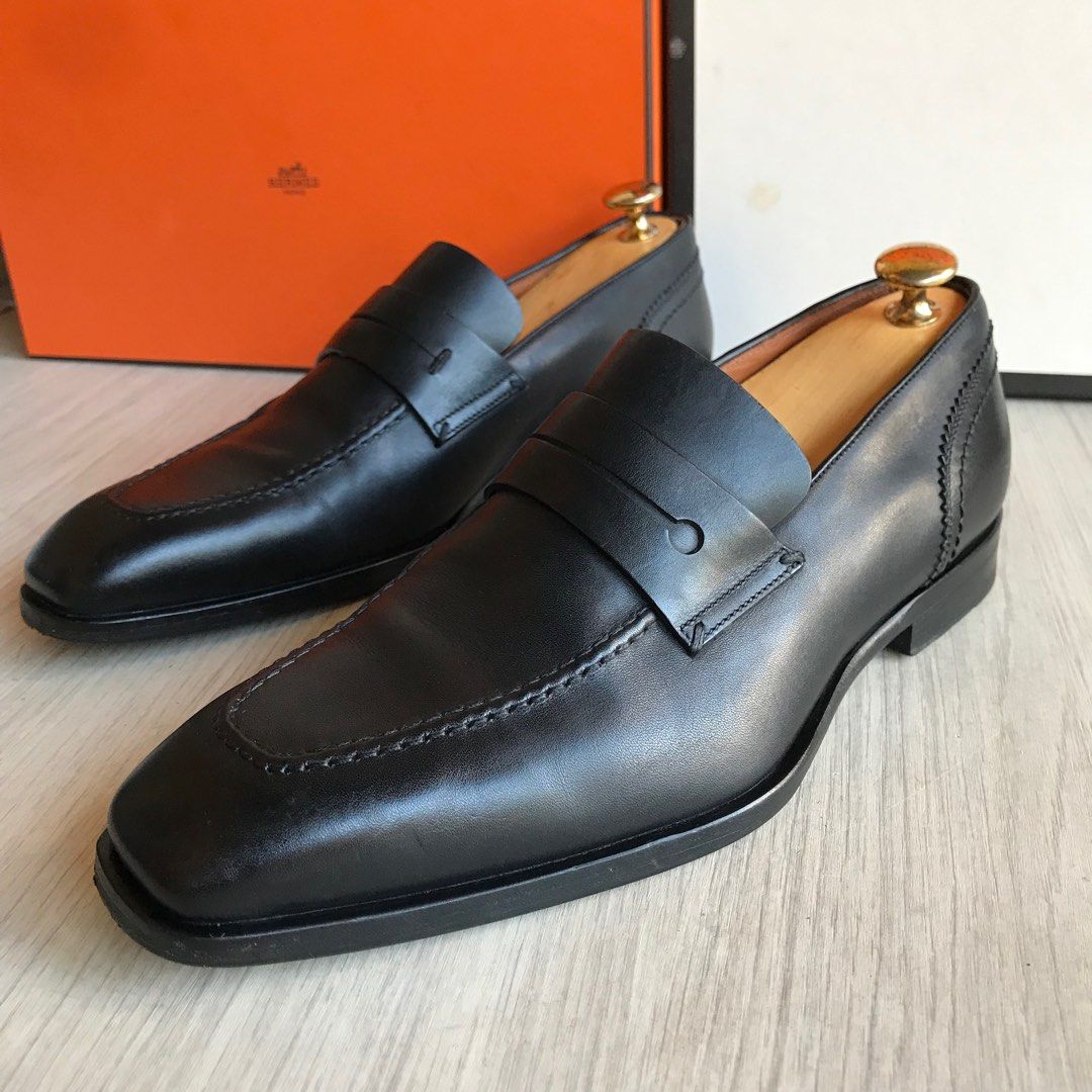 Ermenegildo Zegna Authentic Penny Loafer Black Leather size  display picture 2