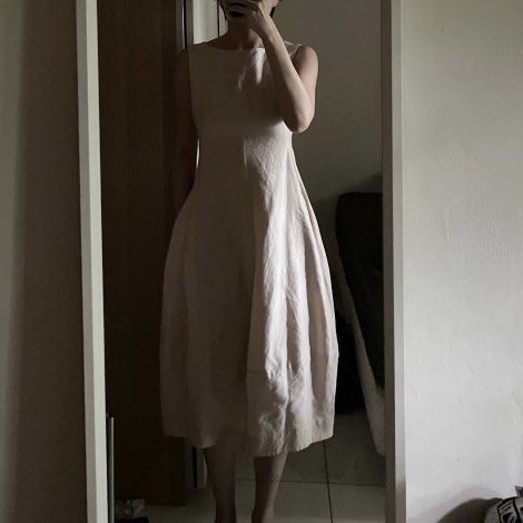 EUR36 COS Silk Cotton Cocoon Dress