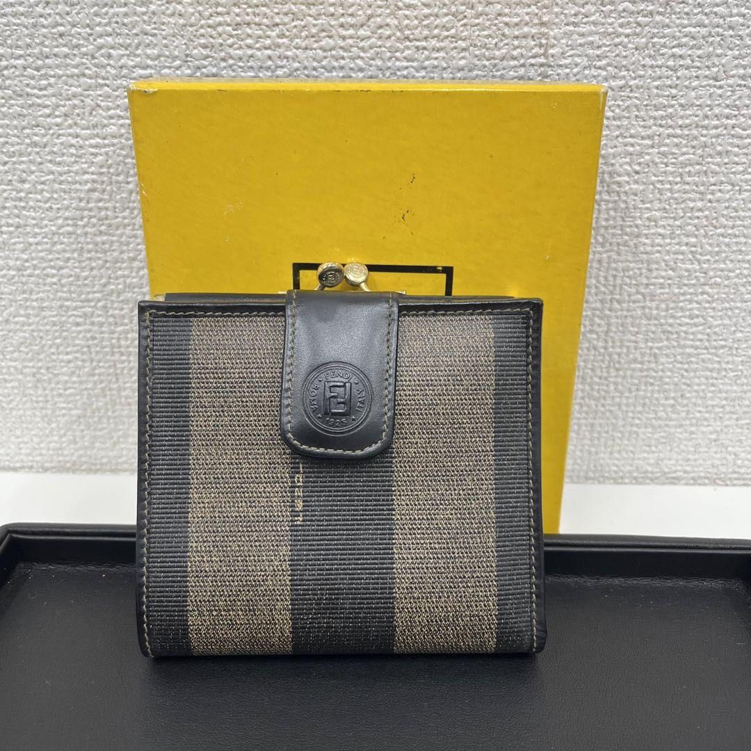 美品！Fendi二手中古老花二三折錢包皮夾 vintage 日本代購購入保真