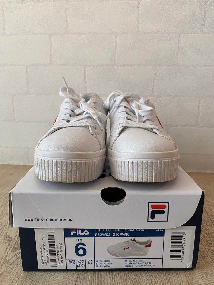 Fila court shoes deluxe bold shiny Women s Fashion Footwear Sneakers