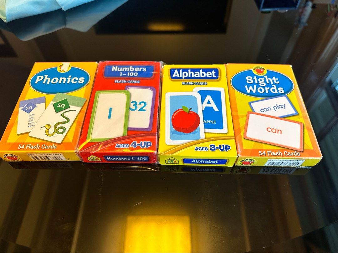 Flash cards sets /Alphabet, sight words, phonics, numbers, Hobbies