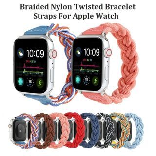 For Apple Watch Nylon Woven Braided Twisted Bracelet Solo Loop Bands Straps