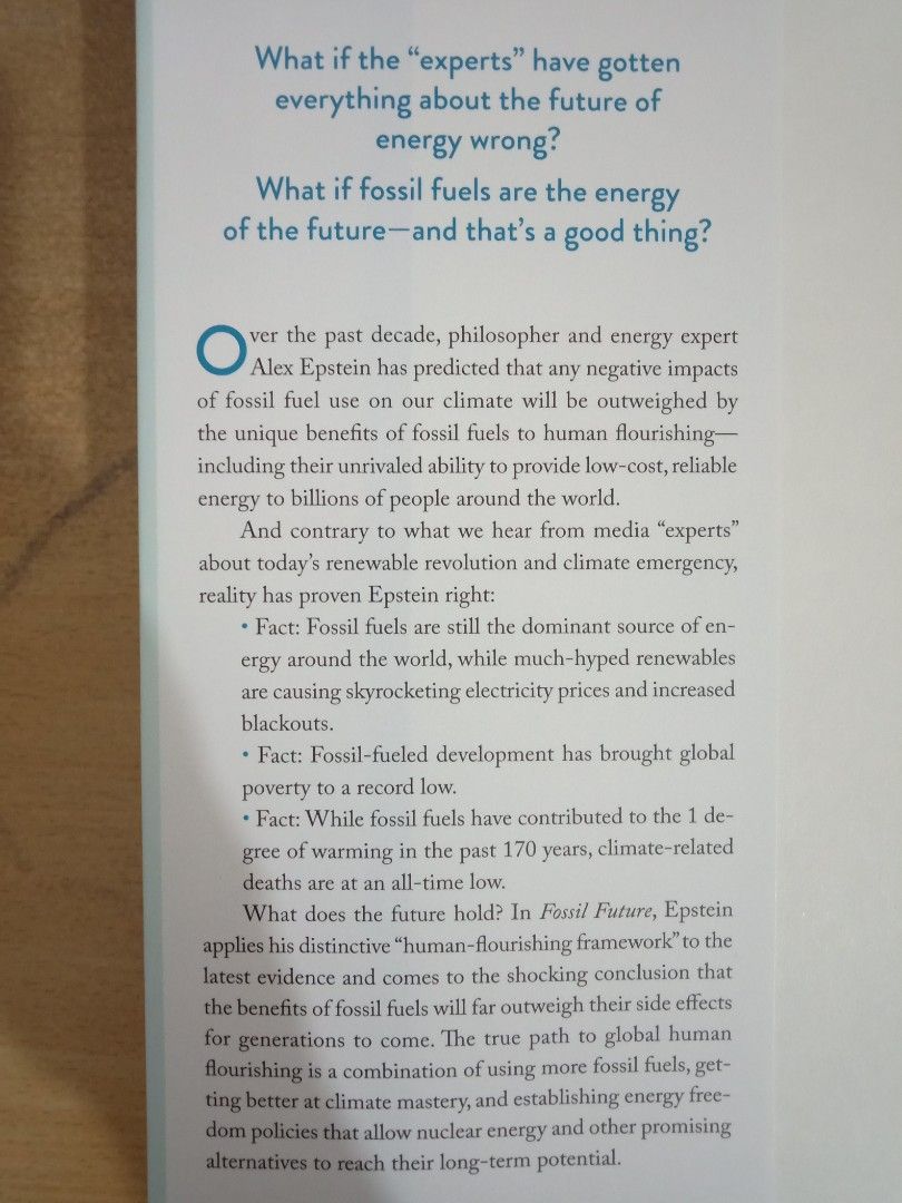 Fossil Future by Alex Epstein, Hobbies & Toys, Books & Magazines