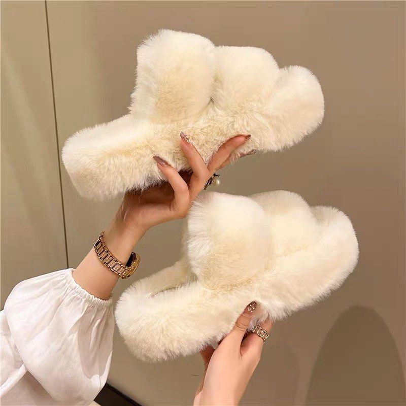 Furry slip ons cheap