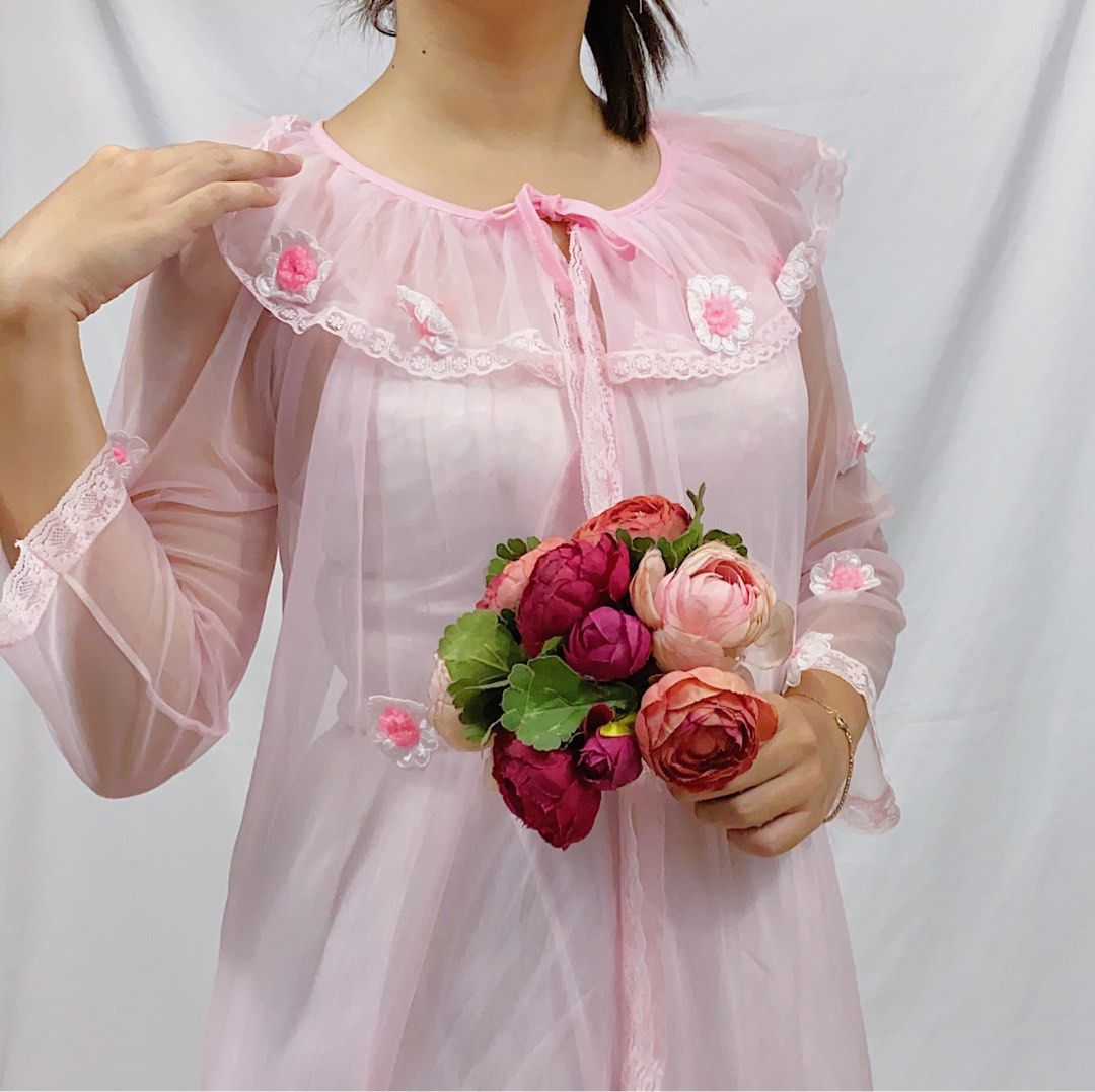 Gaun Tidur Sifon With Inner Princess Coquette, Fesyen Wanita, Pakaian