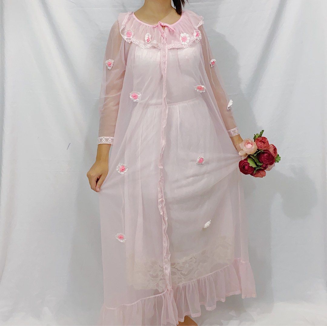 Gaun Tidur Sifon With Inner Princess Coquette, Fesyen Wanita, Pakaian