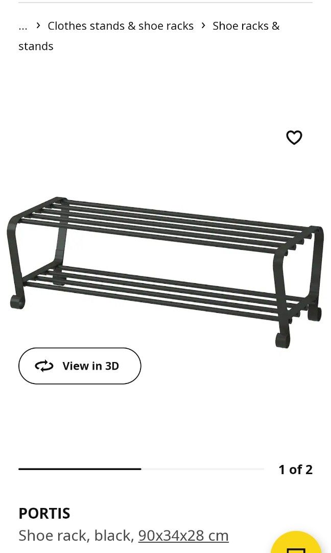 Gently used ikea metal shoe rack, Furniture & Home Living, Furniture