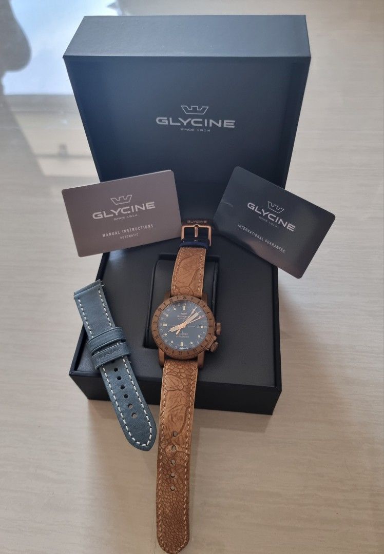 Glycine Airman Contemporary Men Ref Gl0167 Bronze Blue