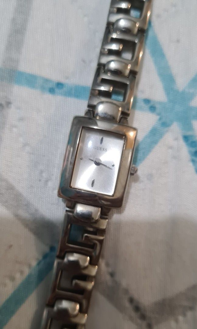 Guess silver square watch clearance