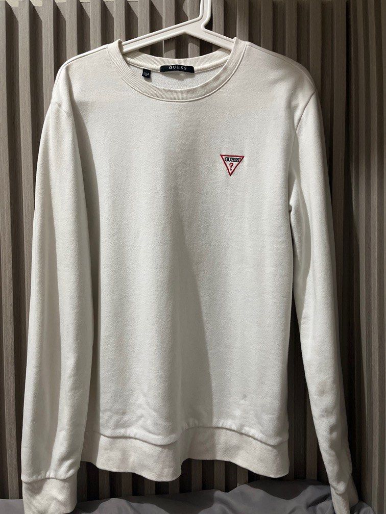 Guess White Long Sleeves Men s Fashion Tops Sets Tshirts Polo Shirts on Carousell