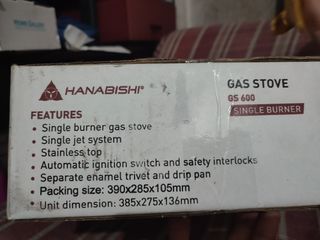 Hanabishi Gas Stove Single