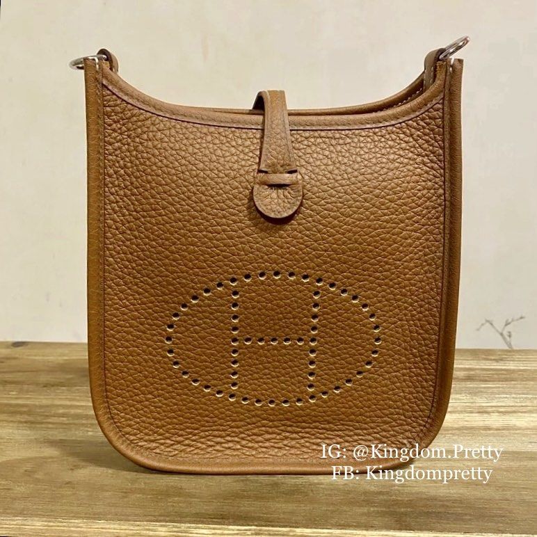 Hermes Evelyne Mini in Gold, Luxury, Bags & Wallets on Carousell